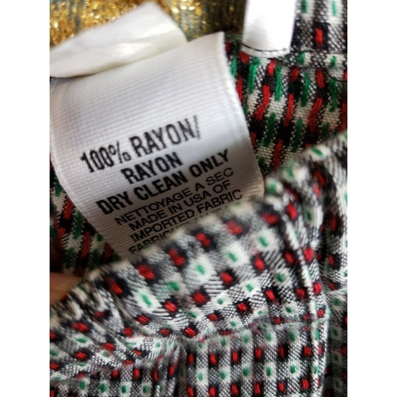 MARISA CHRISTINA WOMEN'S sz large red green checks Pleated Midi Skirt elastic - Picture 4 of 8